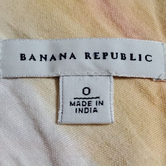 BANANA Republic Linen Cotton Blend Striped Pink Orange Spring A-Line Skirt Sze 0 - Picture 6 of 8